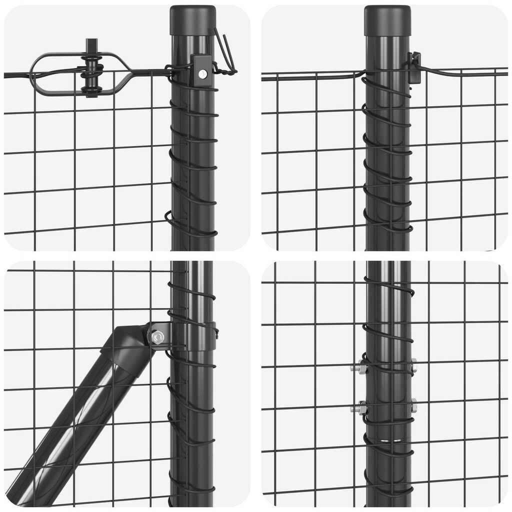 vidaXL Φράχτης Welded Wire με 7 παλάμες Γκρι 1.6x10 μ