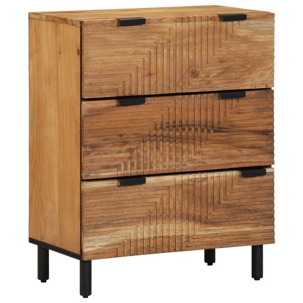 vidaXL Πλαϊνό Γραφείο 3 pcs Καφέ 60 x 33 x 75 cm Μασίφ ξύλο ακακίας