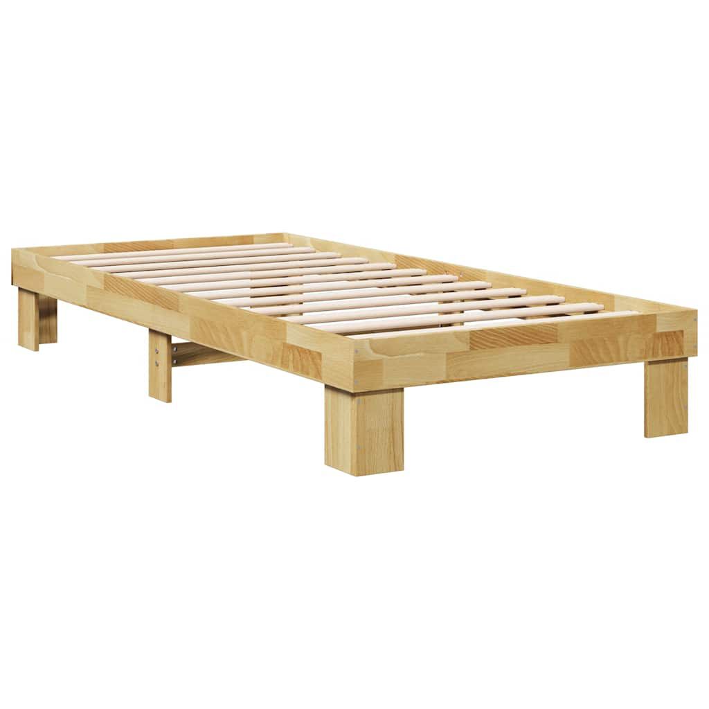 vidaXL Πλαίσιο κρεβατιού χωρίς στρώμα 90x190 cm μασίφ ξύλο δρυς
