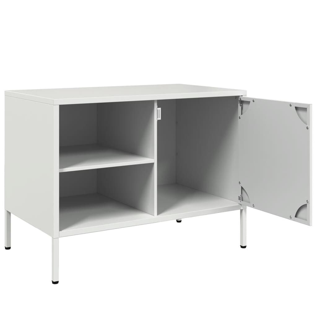 vidaXL Έπιπλο Τηλεόρασης Λευκό 68x39x50,5 εκ. από Χάλυβα