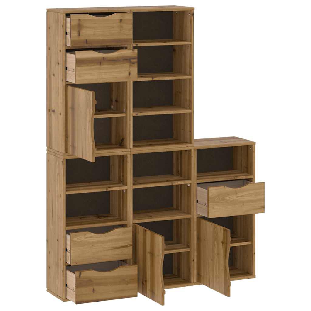 vidaXL Πλαϊνά ντουλάπια 5 τεμ. ODDA 40x24x79 εκ. από Μασίφ Ξύλο Πεύκου