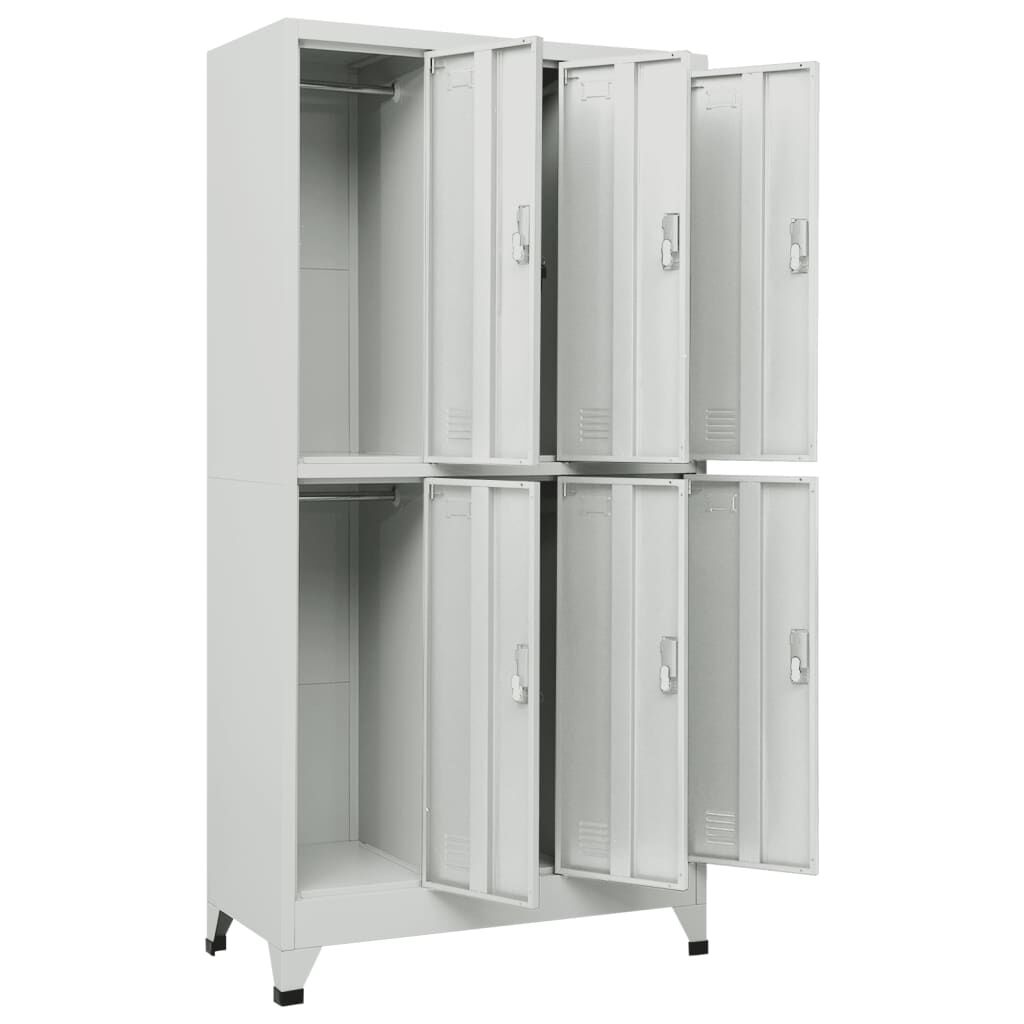vidaXL Φοριαμός Γκρι 90x45x180 εκ. από Ατσάλι με 6 Τμήματα