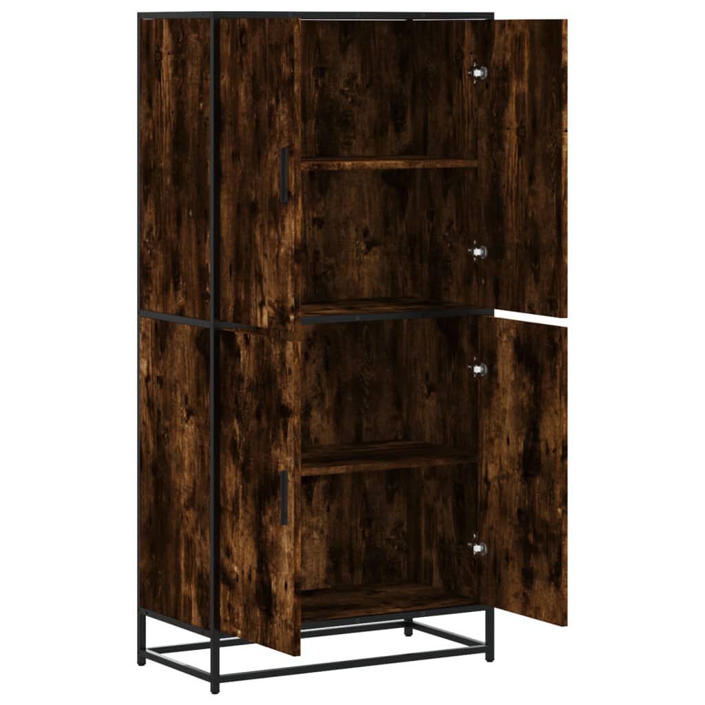 vidaXL Highboard Καπνιστή δρυς 68x35x139 cm Κατασκευασμένο ξύλο