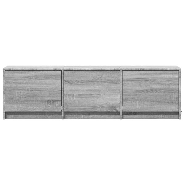 vidaXL Έπιπλο Τηλεόρασης με LED Γκρι Sonoma 140x34x40 εκ. Επεξ. Ξύλο
