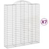 vidaXL Συρματοκιβώτια Τοξωτά 7 τεμ. 200x50x220/240 εκ. Γαλβαν. Ατσάλι