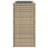 vidaXL Τραπέζι Κήπου με Γυάλινη Επιφ. Μπεζ 58x27,5x55 εκ. Συνθ. Ρατάν