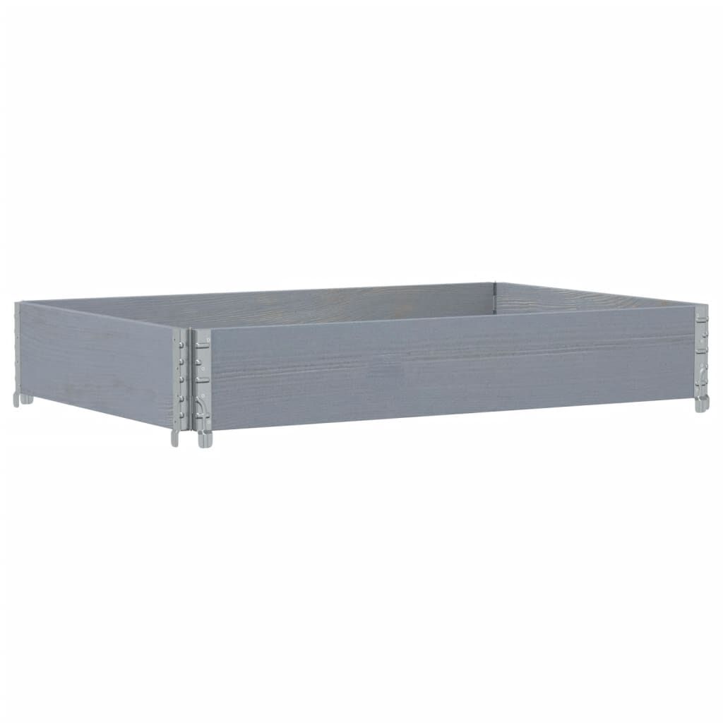 vidaXL Κολάρα Παλέτας Γκρι 120x80 εκ. από Μασίφ Ξύλο Πεύκου