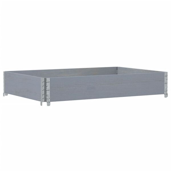vidaXL Κολάρα Παλέτας Γκρι 120x80 εκ. από Μασίφ Ξύλο Πεύκου