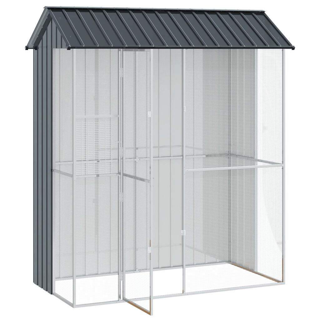 vidaXL Κλουβί Πουλιών Ανθρακί 215x110x247 εκ Χάλυβας