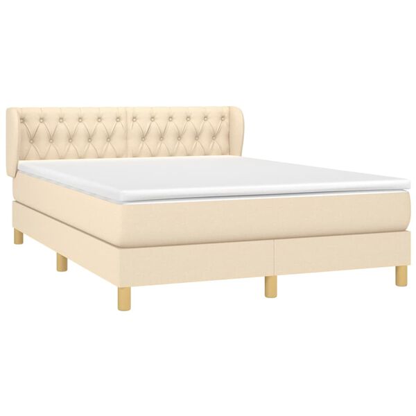 vidaXL &Kappa;&rho;&epsilon;&beta;ά&tau;&iota; Boxspring &mu;&epsilon; &Sigma;&tau;&rho;ώ&mu;&alpha; &Kappa;&rho;&epsilon;&mu; 140x200 &epsilon;&kappa;. &Upsilon;&phi;&alpha;&sigma;&mu;ά&tau;&iota;&nu;&omicron;