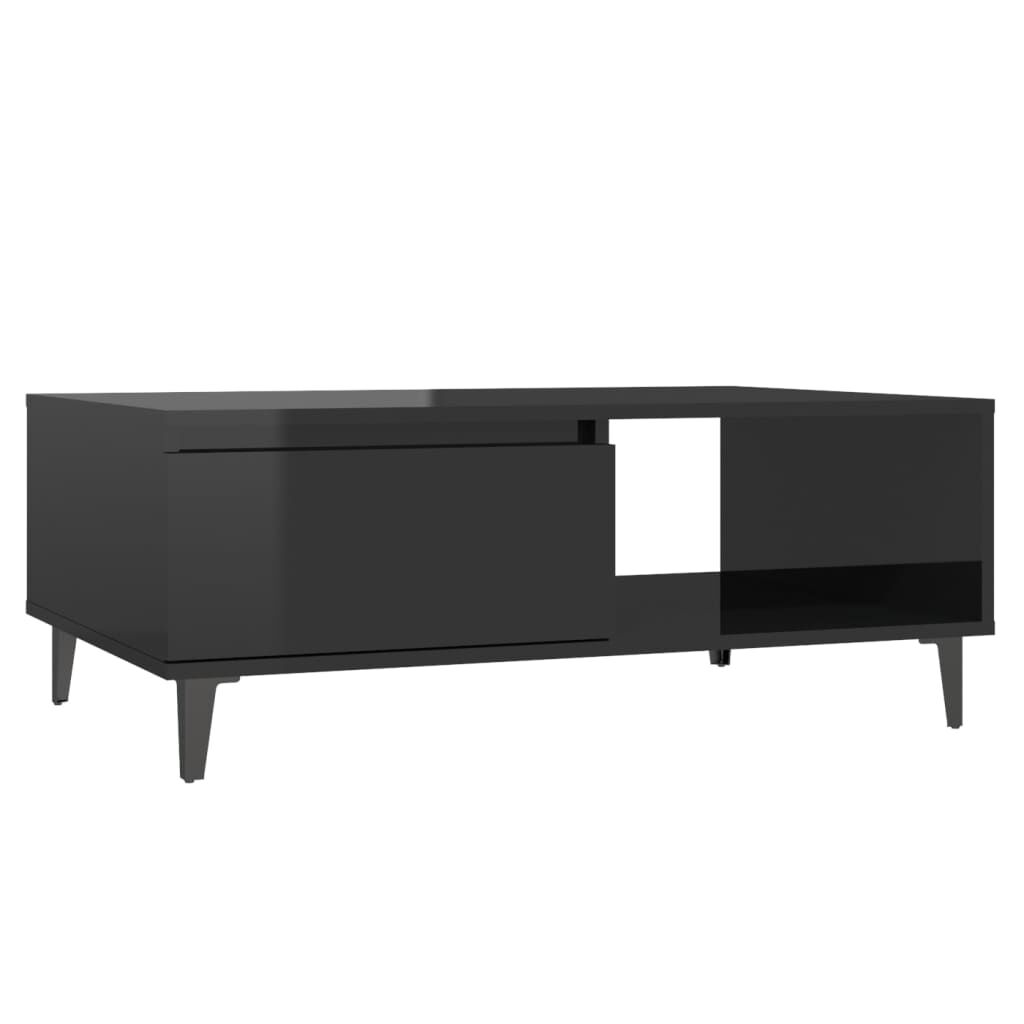 vidaXL Τραπεζάκι Σαλονιού Γυαλιστερό Μαύρο 90x60x35 εκ. Μοριοσανίδα