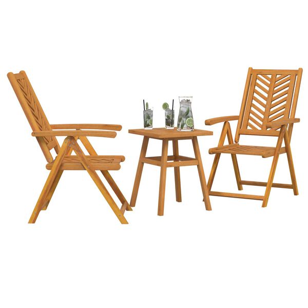 vidaXL Σετ Μπιστρό Κήπου 3 pcs Καφέ Μασίφ ξύλο ακακίας