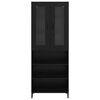 vidaXL Highboard &Mu;&alpha;ύ&rho;&eta; &Omicron;&xi;&upsilon;ά 69,5 x 34 x 180 &epsilon;&kappa;. &Epsilon;&pi;&epsilon;&xi;&epsilon;&rho;&gamma;&alpha;&sigma;&mu;έ&nu;&omicron; &xi;ύ&lambda;&omicron;