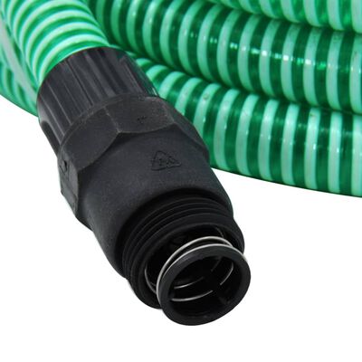 vidaXL Σωλήνας Αναρρόφησης Ορειχ. Συνδέσεις Πράσινος 7 μ/1,1" PVC