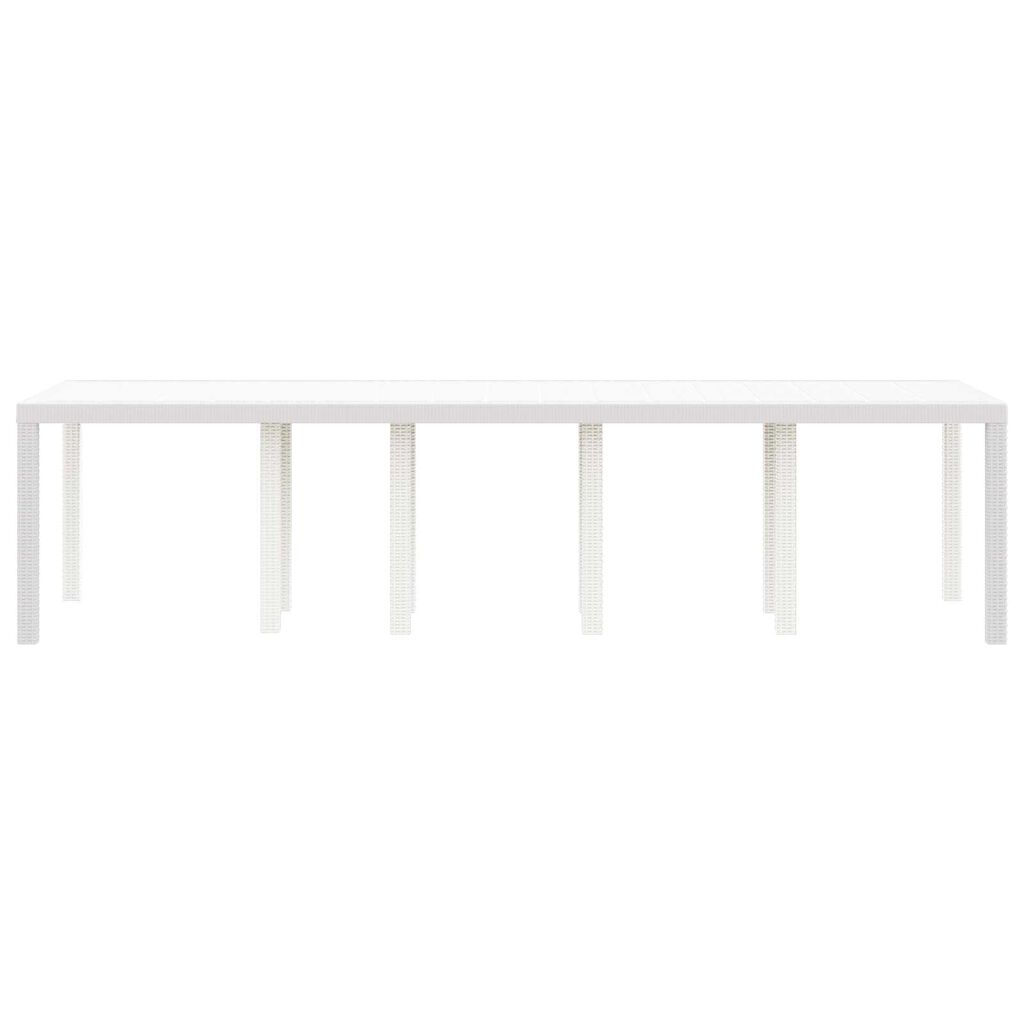 vidaXL Τραπέζι Κήπου Λευκό 300x100x73 cm Πολυ Ρατάν