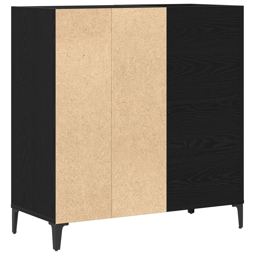 vidaXL Ντουλάπι Δίσκων Μαύρο Δρυς 84,5x38x89 εκ Επεξεργασμένο Ξύλο