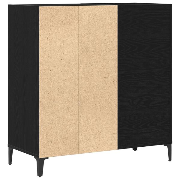 vidaXL Ντουλάπι Δίσκων Μαύρο Δρυς 84,5x38x89 εκ Επεξεργασμένο Ξύλο