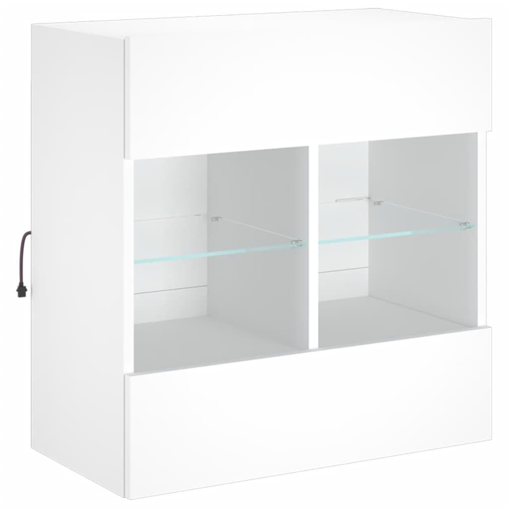 vidaXL Έπιπλο Τοίχου Τηλεόρασης με LED Λευκό 58,5x30x60,5 εκ.