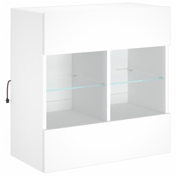 vidaXL Έπιπλο Τοίχου Τηλεόρασης με LED Λευκό 58,5x30x60,5 εκ.
