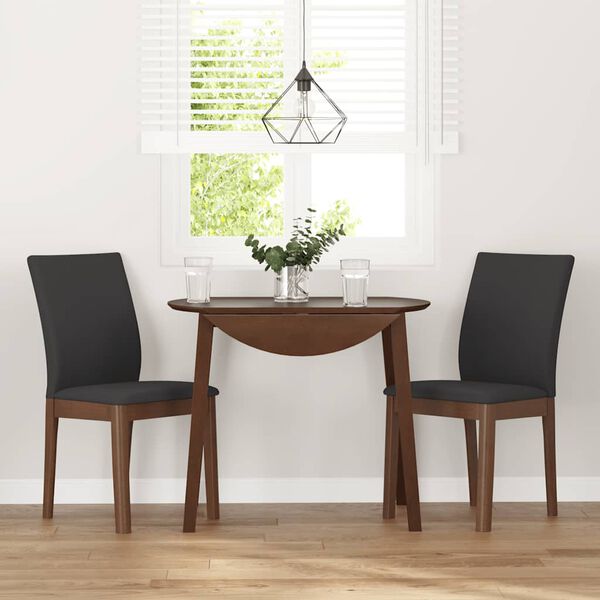 vidaXL Καρέκλες τραπεζαρίας με μαξιλάρια 2 τεμάχια Καφέ μασίφ ξύλο