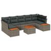 vidaXL Σετ Καναπέ Κήπου με μαξιλάρι 8 pcs Γκρι Πολυ ράταν