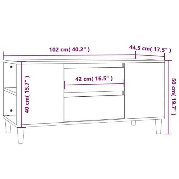 vidaXL Έπιπλο Τηλεόρασης Sonoma Δρυς 102x44,5x50 εκ. Επεξ. Ξύλο