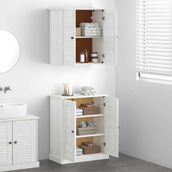 vidaXL Σετ Επίπλων Μπάνιου με ράφι 2 pcs Καφέ 67.5 x 34 x 80 εκ.