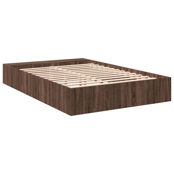 vidaXL Πλαίσιο Κρεβατιού Καφέ Δρυς 150x200 εκ. Επεξεργασμένο Ξύλο