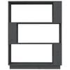 vidaXL Βιβλιοθήκη/Διαχωριστικό Χώρου Γκρι 80x25x101 εκ. Μασίφ Πεύκο