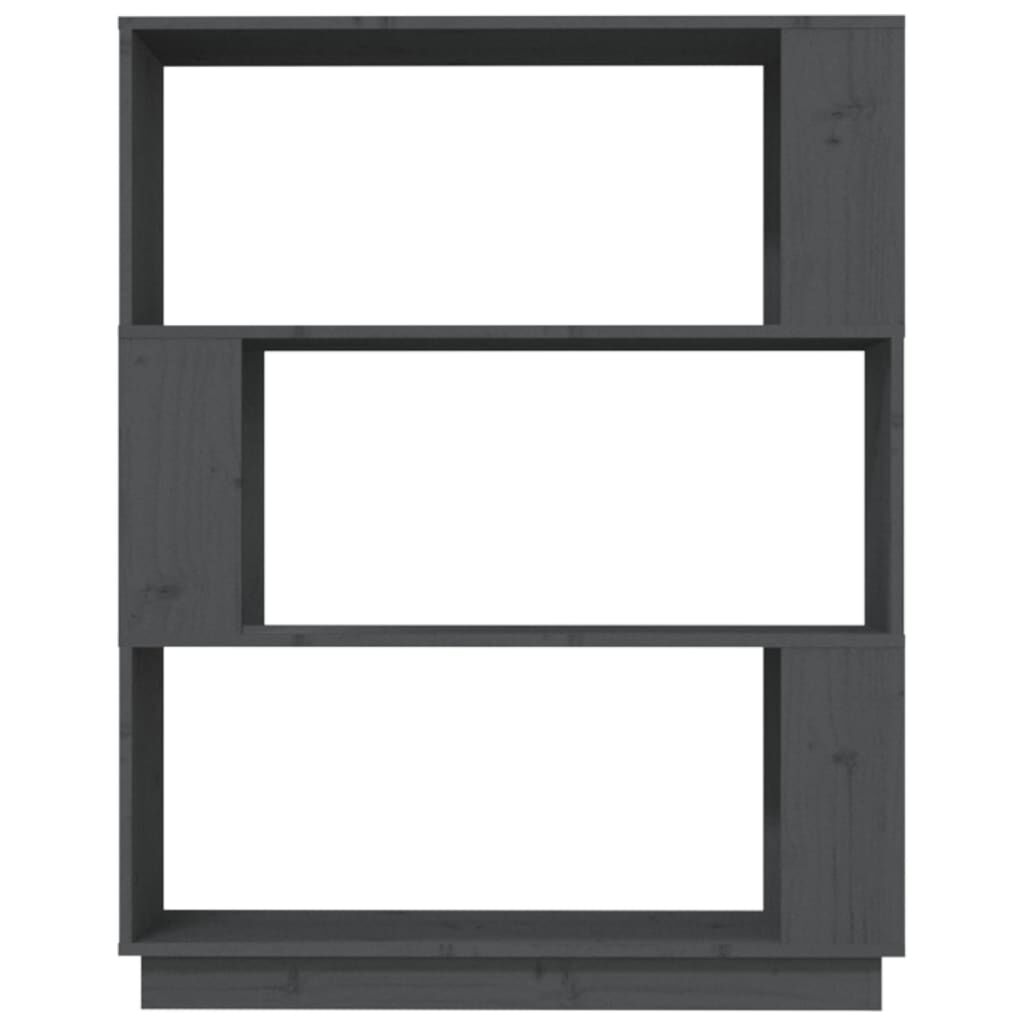 vidaXL Βιβλιοθήκη/Διαχωριστικό Χώρου Γκρι 80x25x101 εκ. Μασίφ Πεύκο