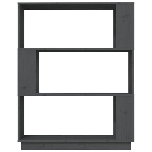 vidaXL Βιβλιοθήκη/Διαχωριστικό Χώρου Γκρι 80x25x101 εκ. Μασίφ Πεύκο