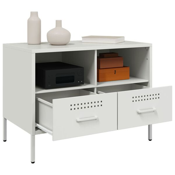 vidaXL Έπιπλο Τηλεόρασης Λευκό 68x39x50,5 εκ. από Χάλυβα