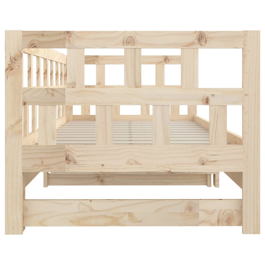 vidaXL Καναπές Κρεβάτι Συρόμενος 2x(90x200) εκ. από Μασίφ Πεύκο