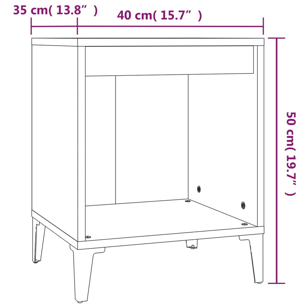 vidaXL Κομοδίνο Μαύρο 40 x 35 x 50 εκ.