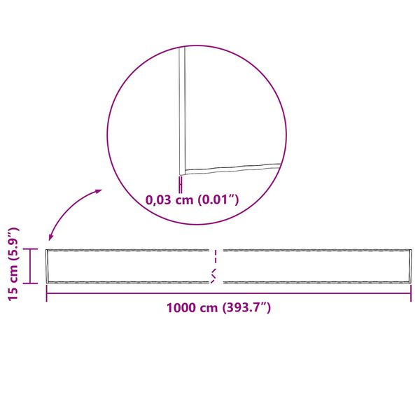 vidaXL Περίφραξη Γκαζόν 15 εκ x 10 μ Corrugated Flexible Galvanised Steel