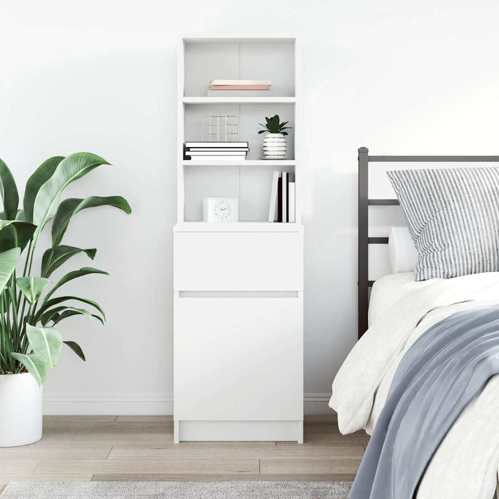 vidaXL Κομοδίνο Λευκό 39x35x125 εκ. από Επεξεργασμένο Ξύλο