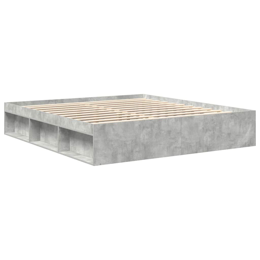 vidaXL Πλαίσιο Κρεβατιού Γκρι Σκυροδέματος 180 x 200 εκ. Super King