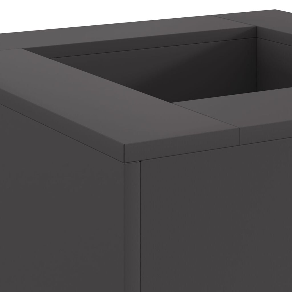 vidaXL Τζάκι Γωνιακό Μαύρο 60x60x30 εκ. Ατσάλι