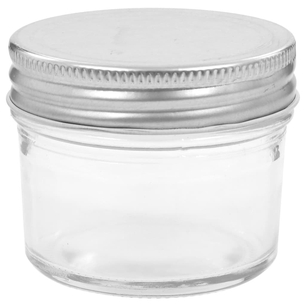 vidaXL Βάζα Μαρμελάδας 24 τεμ. 110 ml Γυάλινα με Ασημένια Καπάκια
