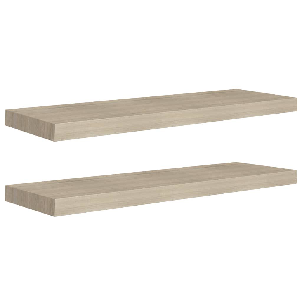 vidaXL Ράφια Τοίχου 2 τεμ. Χρώμα Δρυός 80x23,5x3,8 εκ. MDF