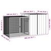 vidaXL Κλουβί Κουνελιών Γκρι 200x91x100 εκ. από Γαλβανισμένο Χάλυβα