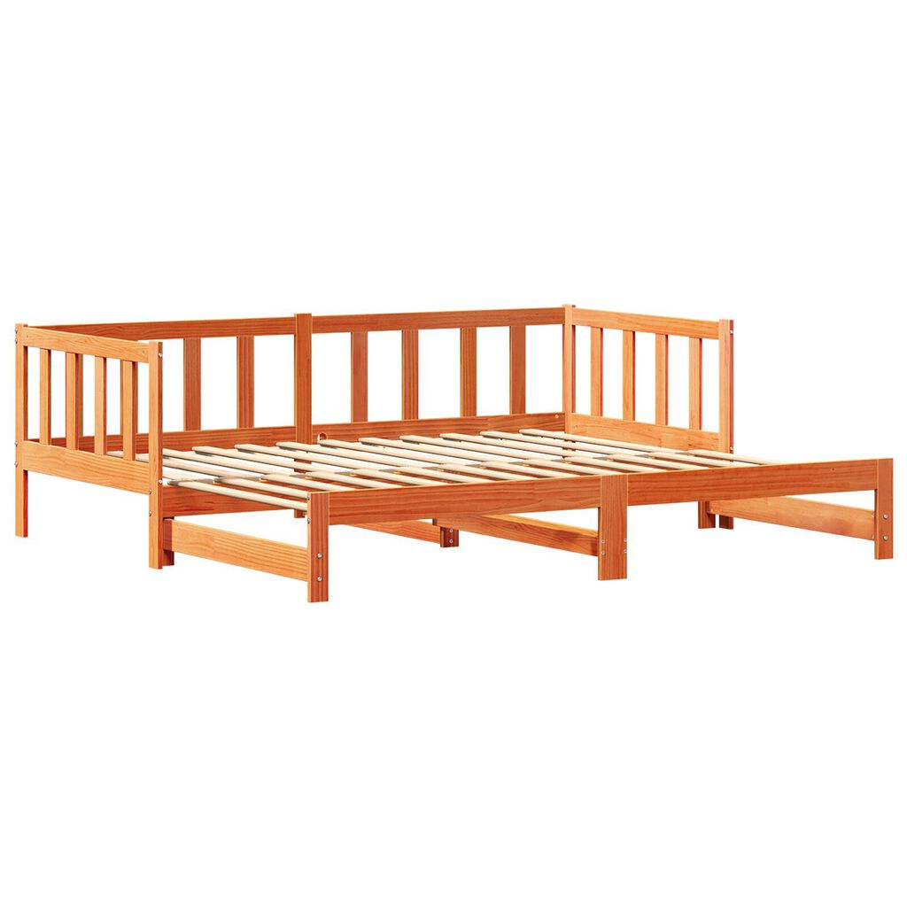 vidaXL Κρεβάτι ημέρας με Pull-out χωρίς στρώμα Καφέ 2x(90x190) εκ