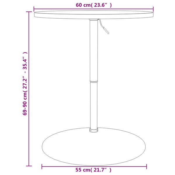 vidaXL Τραπέζι Μπαρ Μαύρο 60x60x90 εκ. Επ. Ξύλο / Επιχρωμιωμένο Ατσάλι
