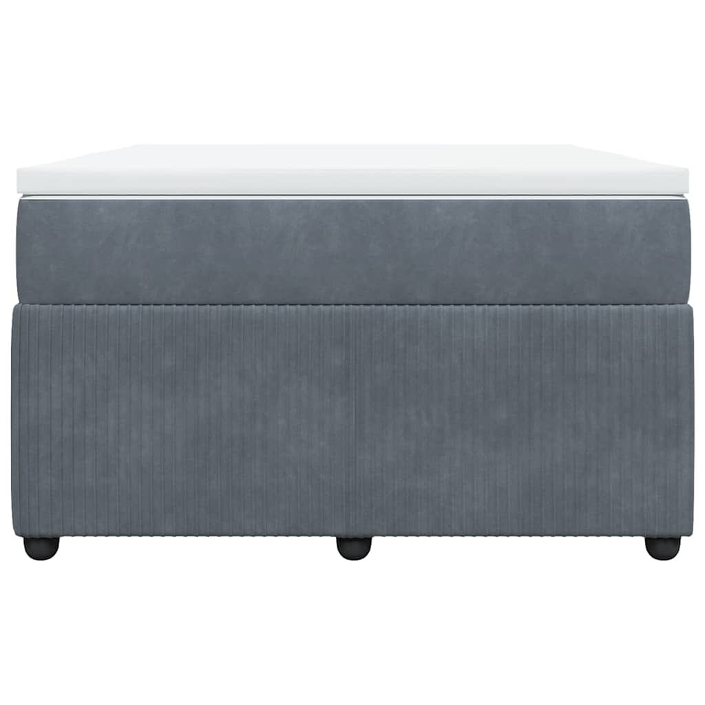 vidaXL Κρεβάτι Boxspring με Στρώμα Σκούρο Γκρι 120x200 εκ. Βελούδινο
