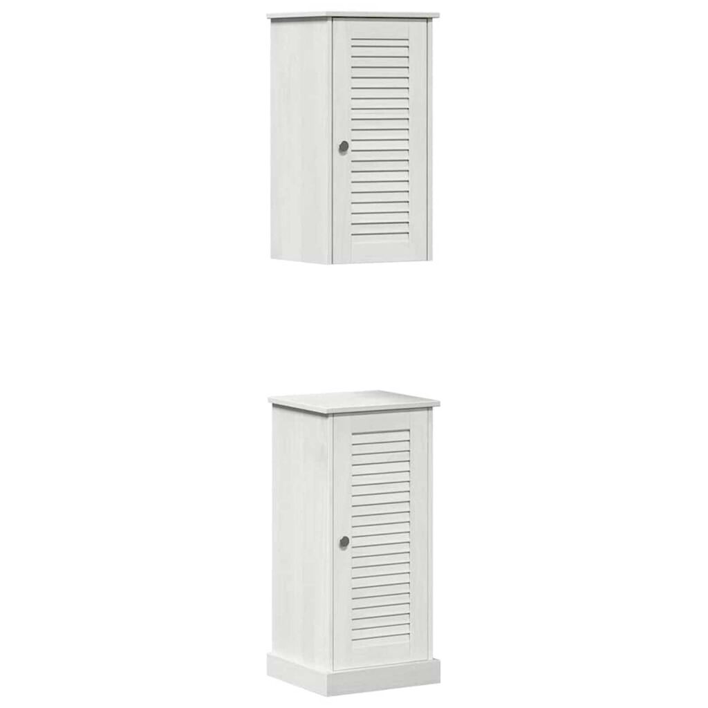vidaXL Σετ Επίπλων Μπάνιου με ράφι 2 pcs Λευκό αντικέ 37 x 34 x 80 εκ