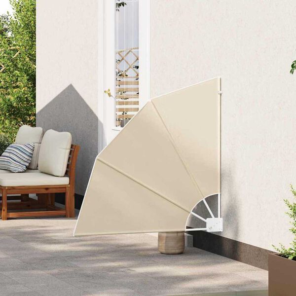 vidaXL Αδιάφανο σκίαστρο μπαλκονιού Μπεζ 115 x 115 εκ ύφασμα