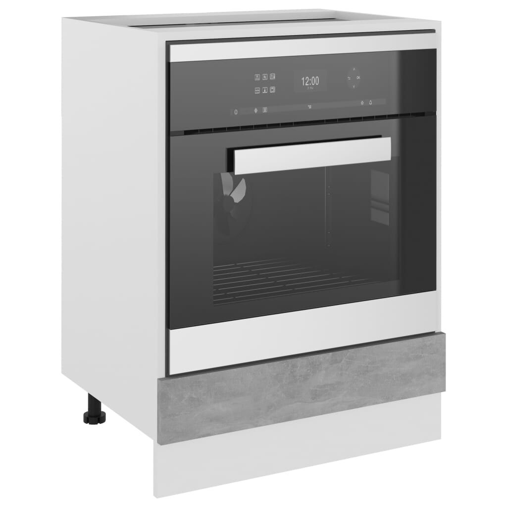 vidaXL Ντουλάπι για Φούρνο Lyon Γκρι Σκυροδέματος 60x46x81,5 εκ