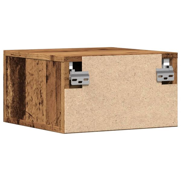 vidaXL Κομοδίνο Επιτοίχιο Όψη Παλαιού Ξύλου 35 x 35 x 20 εκ.