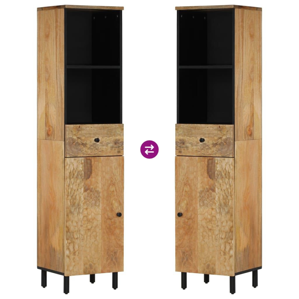 vidaXL Ντουλάπι Μπάνιου 38 x 33 x 160 εκ. από Μασίφ Ξύλο Μάνγκο