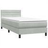 vidaXL &Kappa;&rho;&epsilon;&beta;ά&tau;&iota; Boxspring &mu;&epsilon; &Sigma;&tau;&rho;ώ&mu;&alpha; & LED &alpha;&nu;&omicron;&iota;&chi;&tau;ό &gamma;&kappa;&rho;&iota; 90x210 cm &Beta;&epsilon;&lambda;&omicron;ύ&delta;&iota;&nu;&omicron;